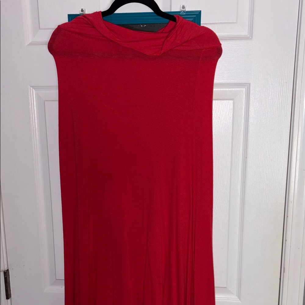 Flowing Red A-Line Maxi Skirt